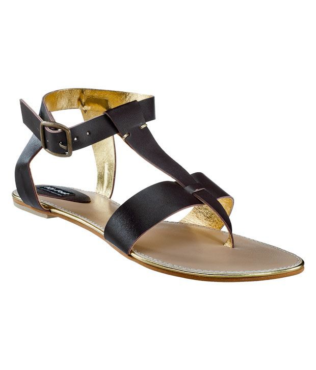  My  Foot  Dark Brown Double Strap Sandals  Price in India 