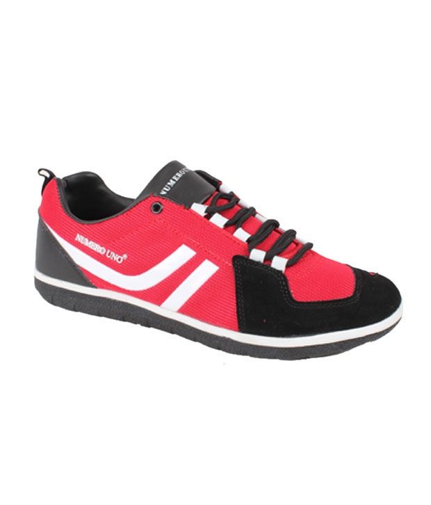 Numero Uno Red & Black Casual Shoes Price in India- Buy Numero Uno Red ...