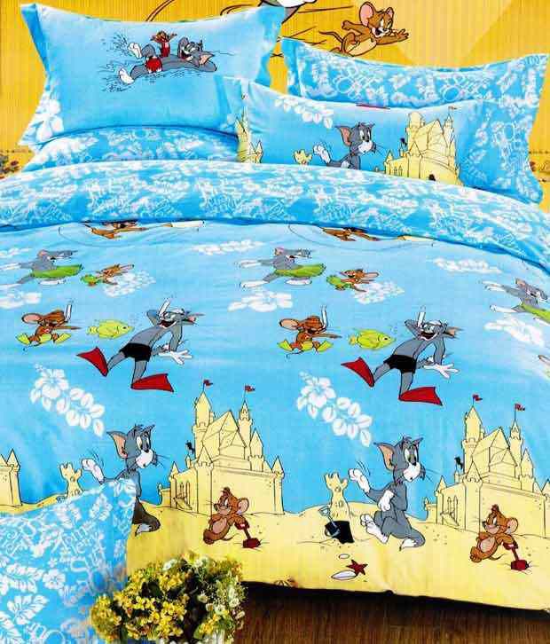 Angel Tom Jerry Double Bed Sheet Set Buy Angel Tom Jerry