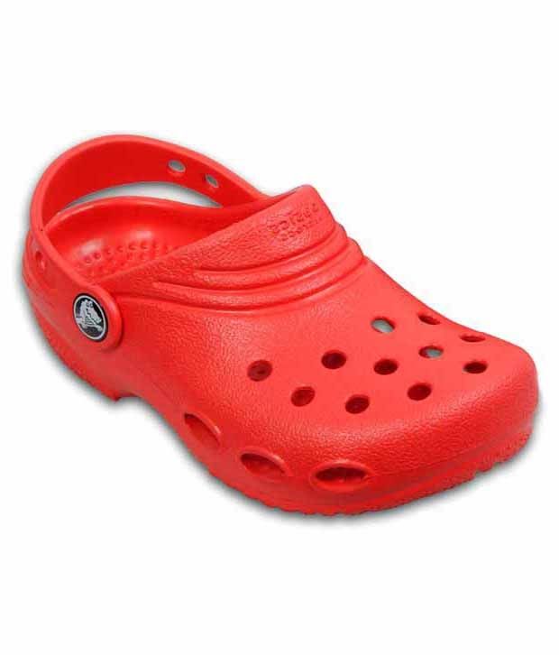 bright red crocs