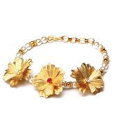 Aarya 24 kt Gold Foil Floral Bracelet