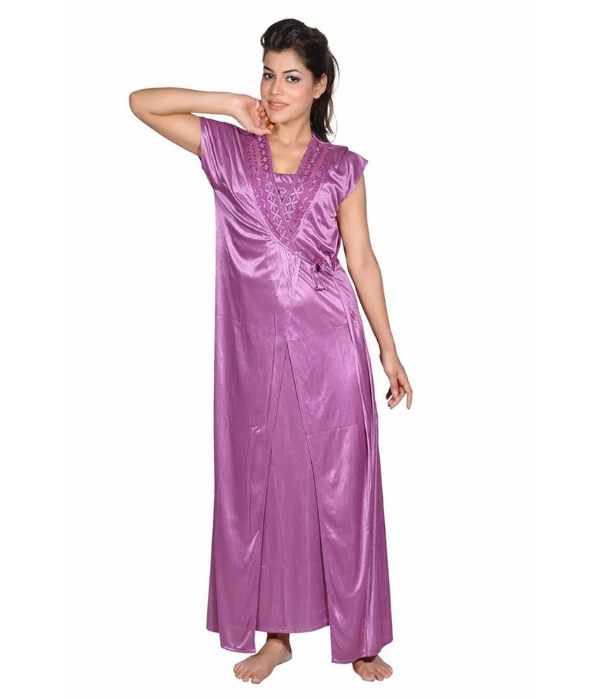 Buy Myra Purple Poly Satin Nighty Online at Best Prices in India - Snapdeal