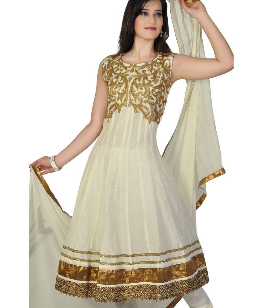 gold anarkali suit
