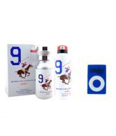 Beverly Hills Polo Club Sport No 9 Men Edt 50 ML & No 9 Deodorant Men 175 ml With Branded Okkin MP3 Player