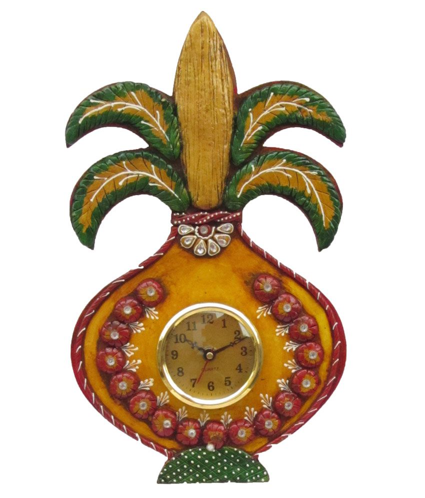     			eCraftIndia Papier-Mache Kalash Clock