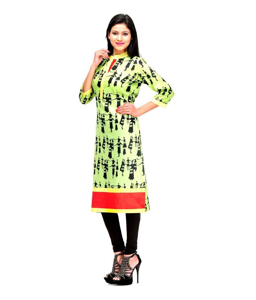 printed long kurti pattern