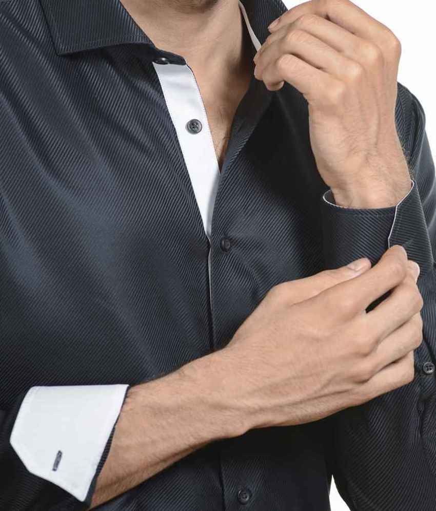 Bombay Shirt Company Black Full Semi Formal Solids Shirt Buy Bombay