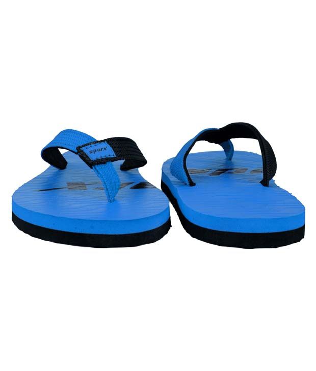 Sparx Blue Black Slippers & Flip Flops Price in India- Buy Sparx Blue ...