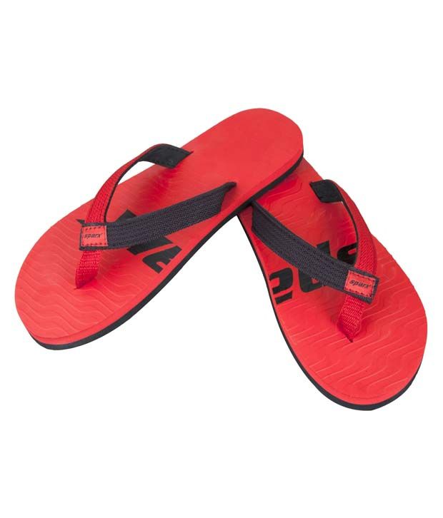 Sparx Red Black Slippers & Flip Flops Price in India- Buy Sparx Red ...