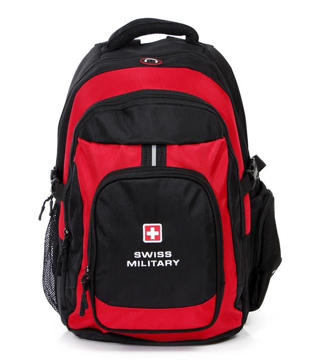 Swiss Military Red & Black Multiutility Laptop Backpack - Buy Swiss ...