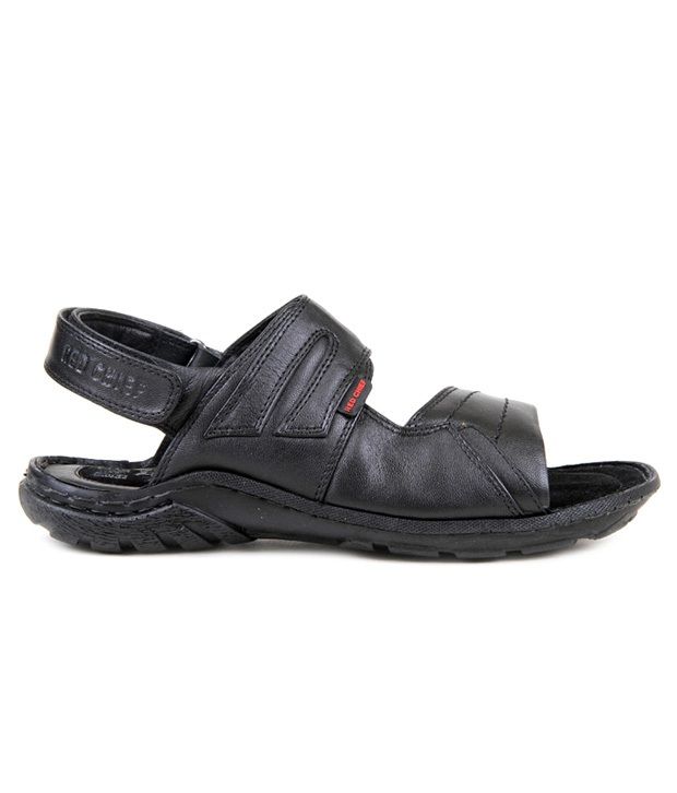 red chief black sandals