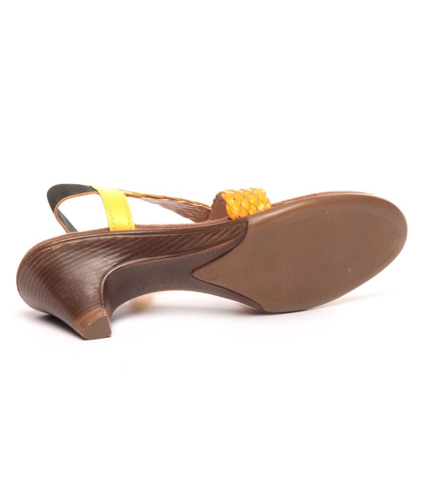 yellow heeled sandals
