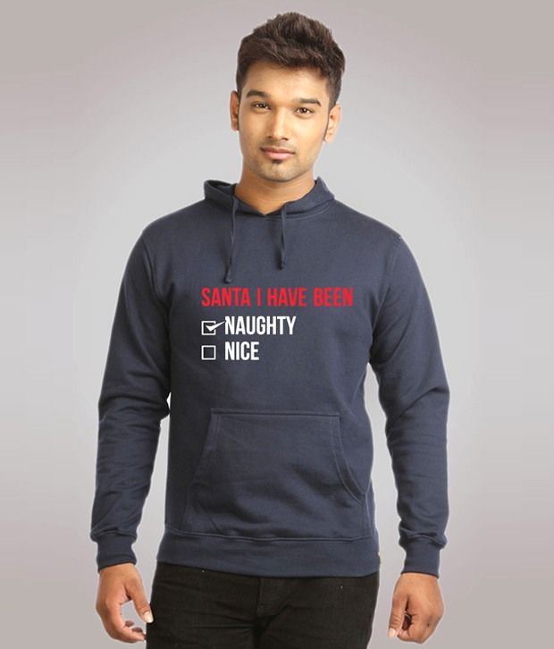 Campus Sutra Blue Naughty Santa Sweatshirt