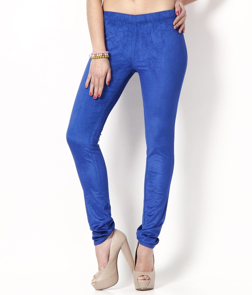 bright blue jeggings