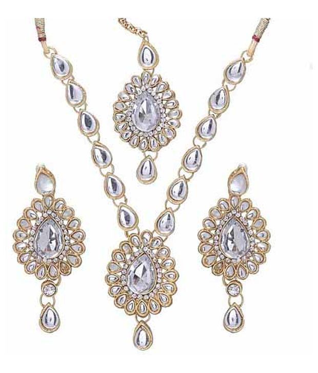 KriaaTeardrop Nackless set in Gold plated-TTNS1093 - Buy KriaaTeardrop ...