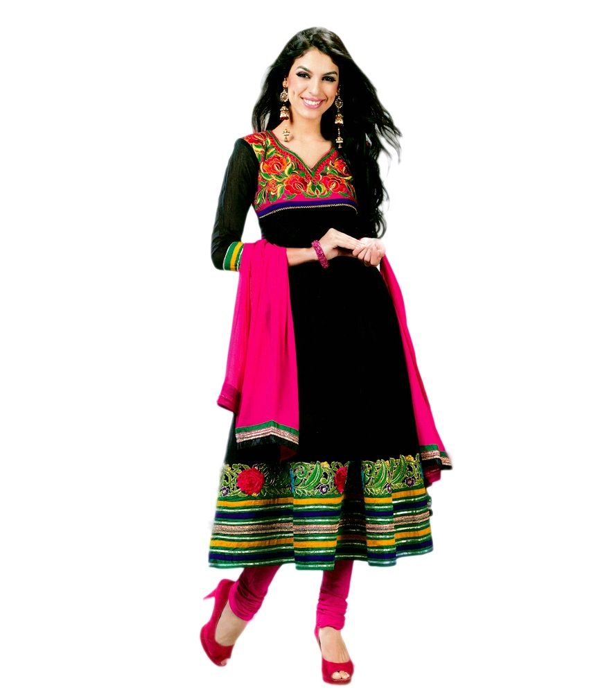 black and pink salwar suit