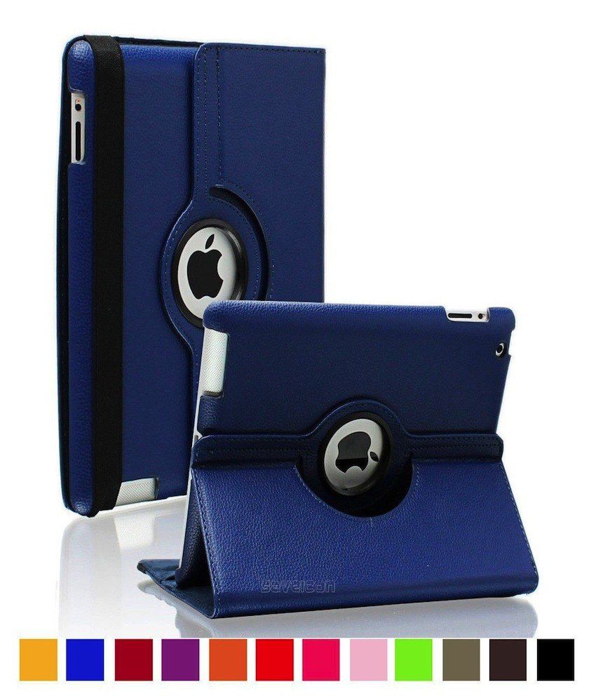     			2010kharido AE 360 Degree Rotating PU Leather Flip Case Cover For Apple iPad Mini 7.9 Inch Navy Blue