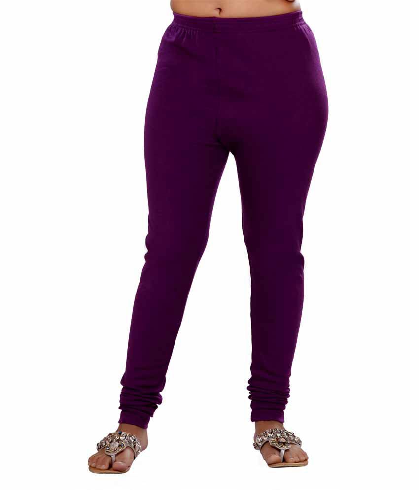 Desi Crown Cotton With Spandex Purple Leggings Price in India - Buy ...