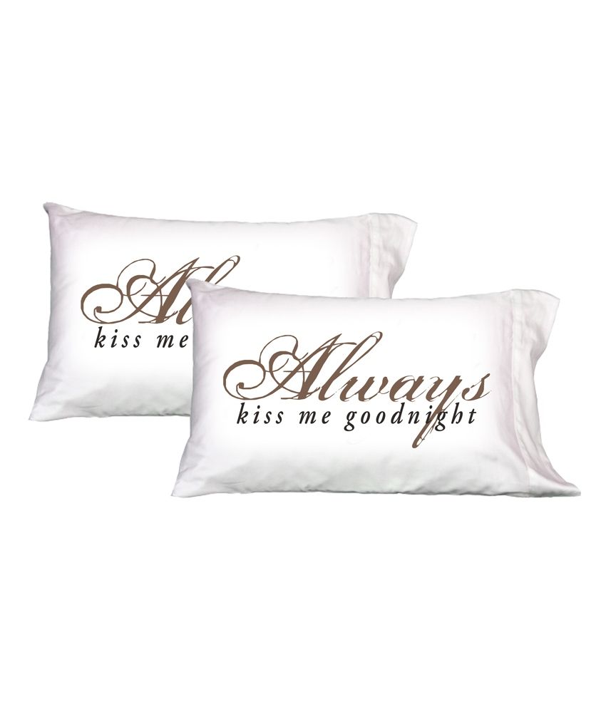 Dream Gifts Always Kiss Me Good Night Pillow Covers Set Of 2 Buy