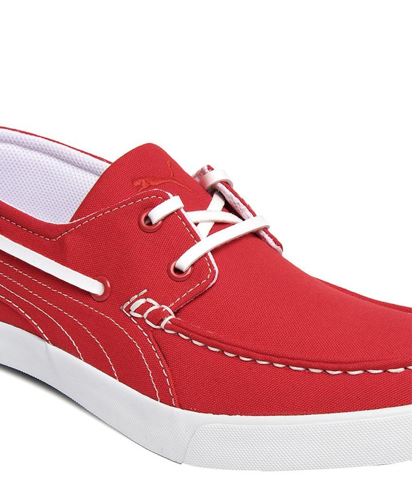 puma red canvas shoes