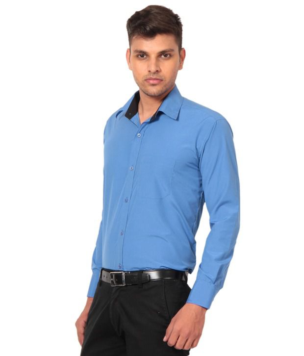 Spaky Combo of 2 Pink-Sky Blue Solids Cotton Shirts - Buy Spaky Combo ...