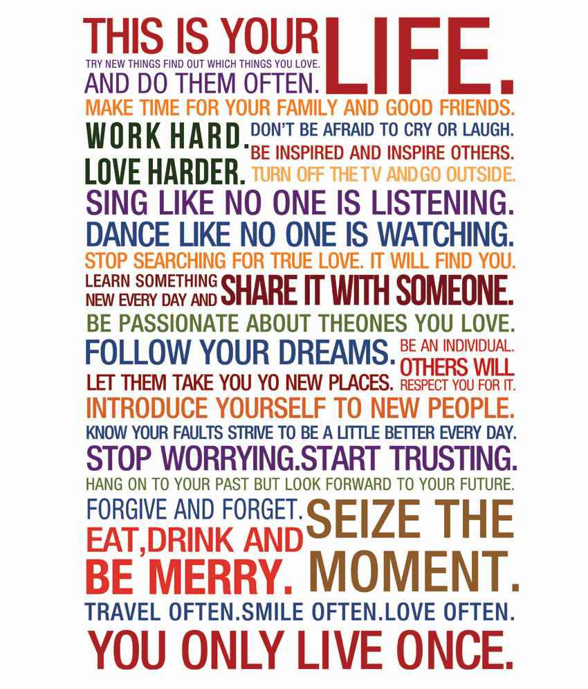 Posterboy This Is Your Life Quote 12x18 Inches Buy Posterboy This Is Your Life Quote 12x18 Inches At Best Price In India On Snapdeal