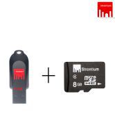 Strontium Pollex Series USB Flash Drive (16GB)+Strontium 8GB MicroSD Memory Card (Class 4)