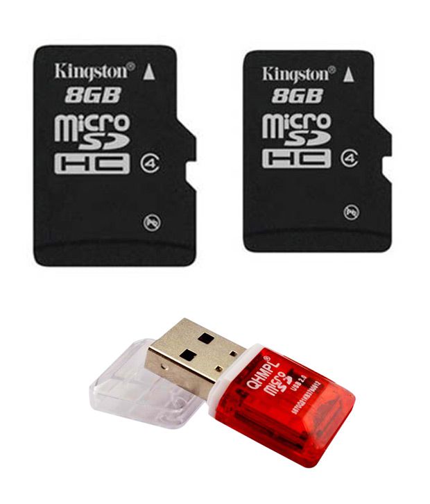 Kingston 8GB Micro SD Memory Card+Kingston 8GB Micro SD Memory Card+One Free Card Reader