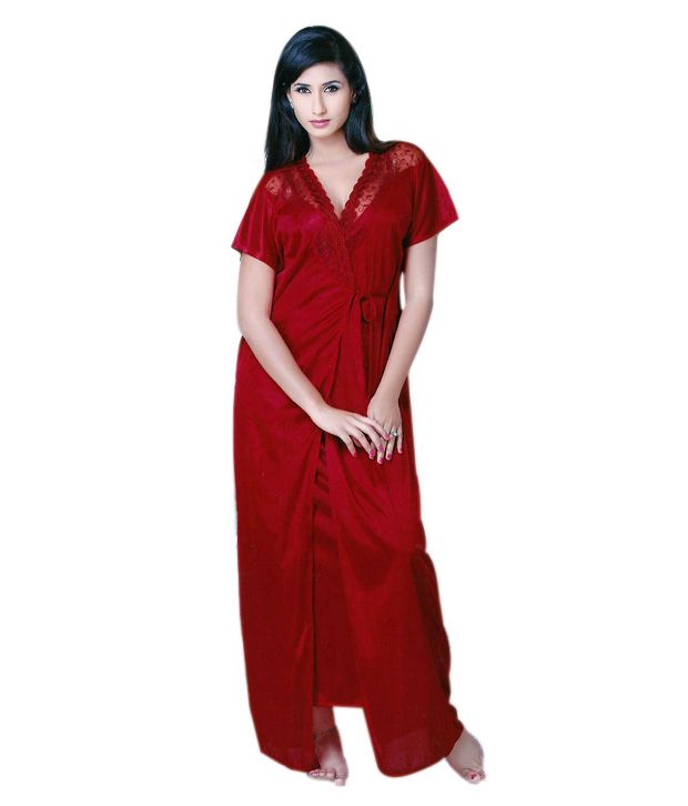 maroon silk robes