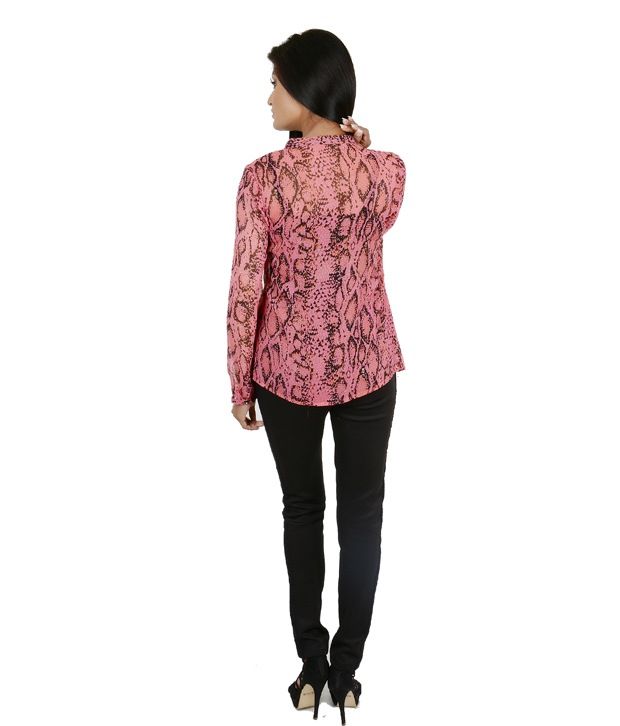 pink and black animal print top