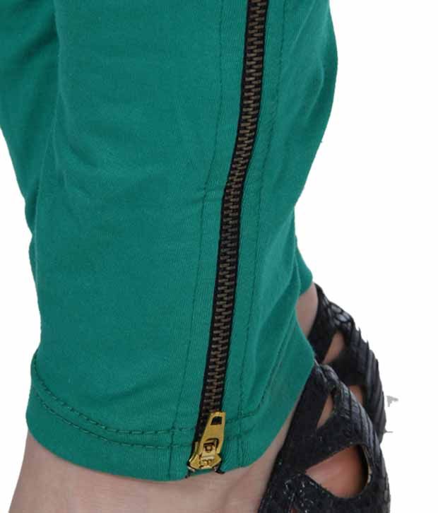 Buy Softwear Green Cotton Lycra Trousers Online at Best Prices in India