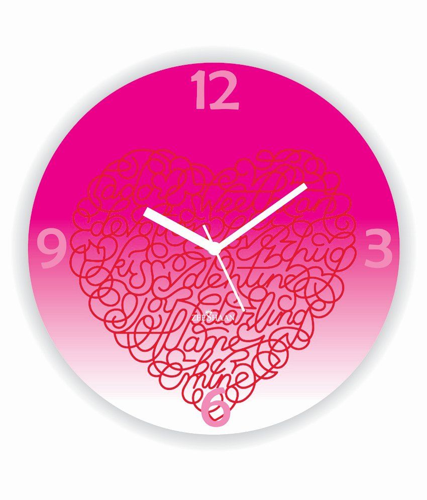 Zeeshaan Pink Heart Wall Clock Buy Zeeshaan Pink Heart Wall Clock