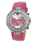 Exotica Fashions - Pink Leather Analog Womens Watch