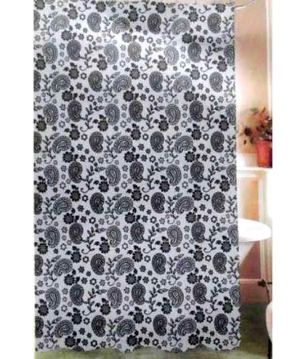 Paisley Floral Peva Curtain Shower 71 Inches X 74 Inches Black