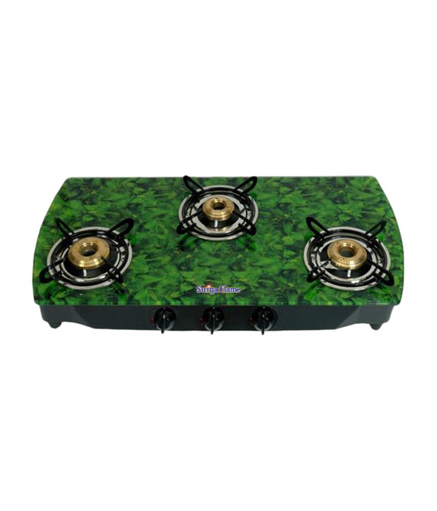 Surya Flame SFMNGL0913B 3 Burner Gas Cooktop Mint Price in India