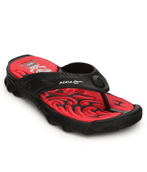 Adda Cobra Black \u0026 Red Slippers Price 