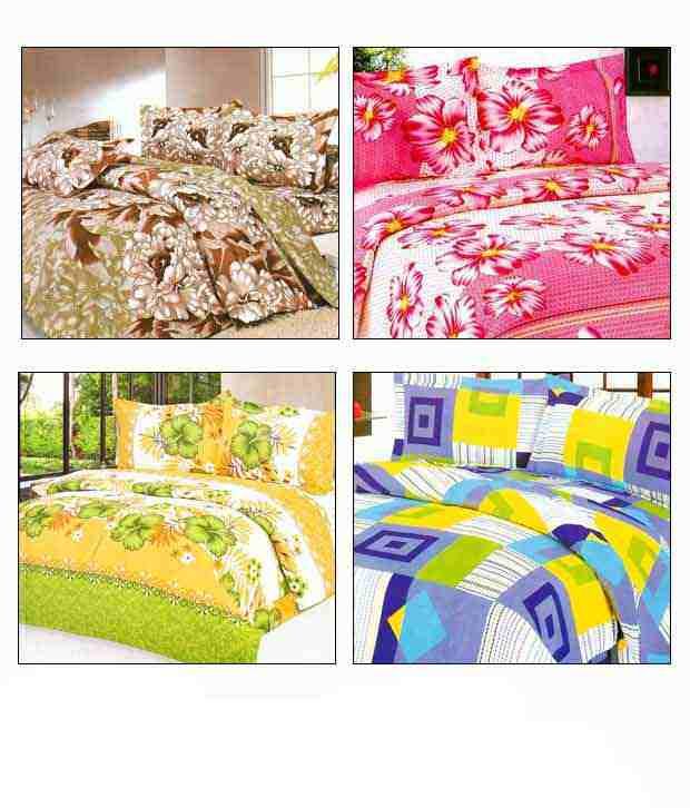 azaa lovely double bed sheets combo of 4 buy azaa lovely double excitement in bed sheets