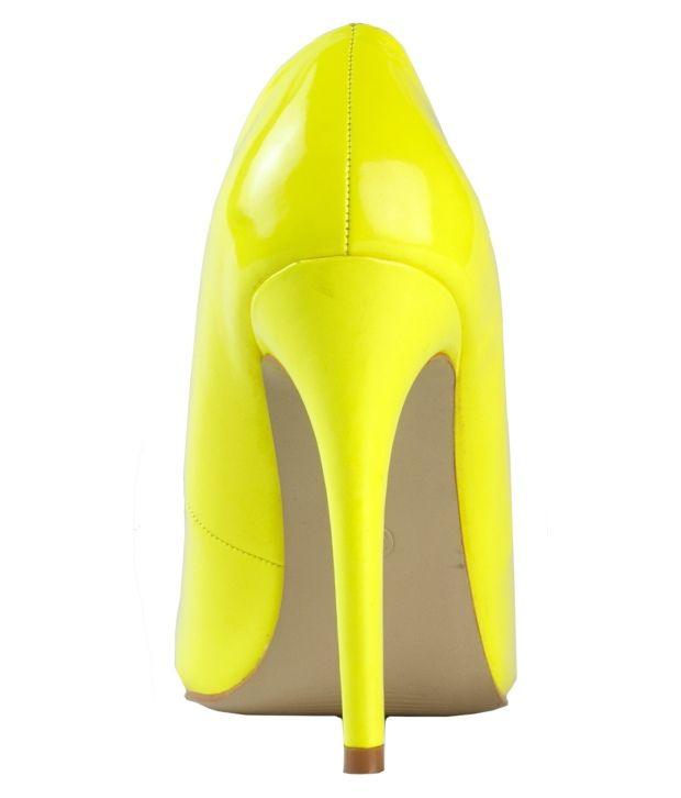 Done By None Neon Yellow Pencil Heel Pumps Price in India- Buy Done By ...