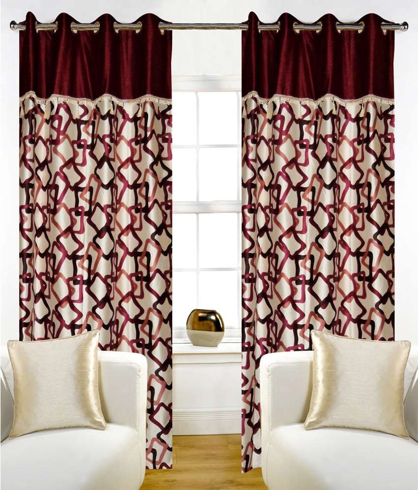     			Home Candy Eyelet Fancy Polyester Set of 2 Door Curtain Set