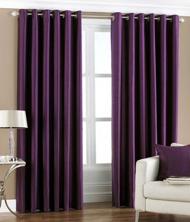     			PINDIA Single Window Eyelet Curtain Solid Purple