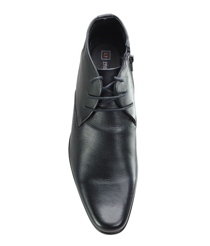 franco leone black leather formal shoes