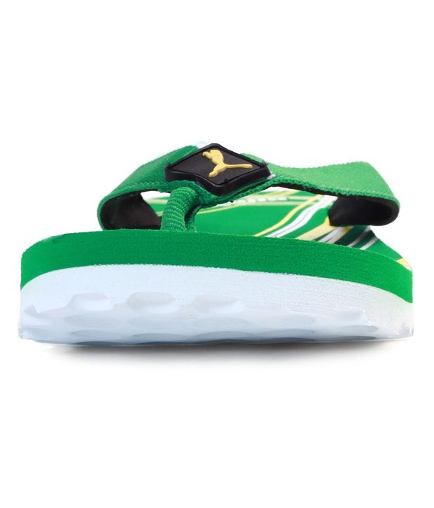 puma green flip flops