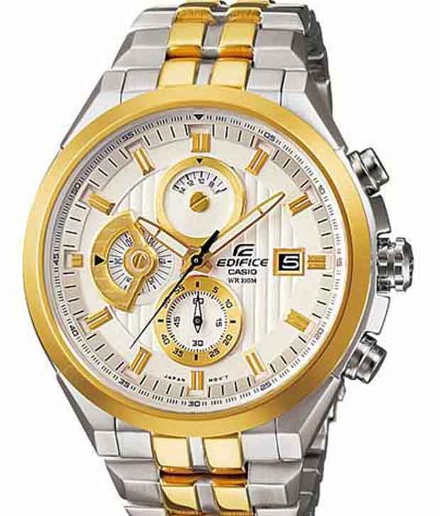 casio edifice black and gold watch