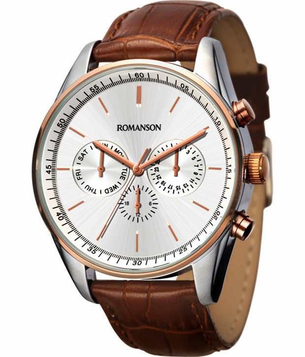 Romanson TL9224MJWH Chrono White Dial Men's Watch Price in India: Buy ...