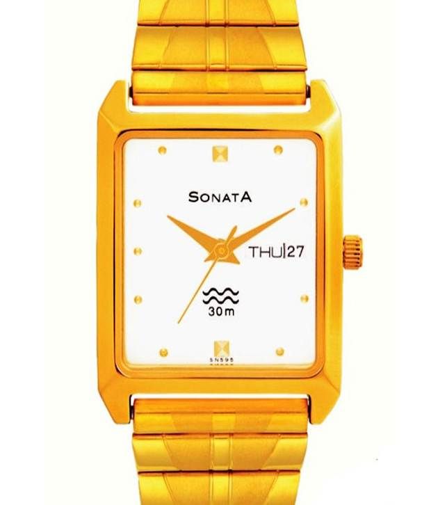 sonata white watch