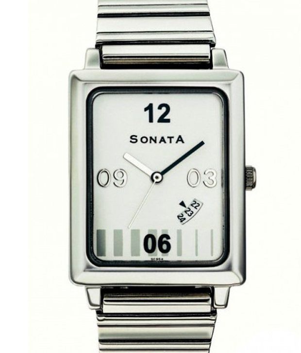 sonata white watch