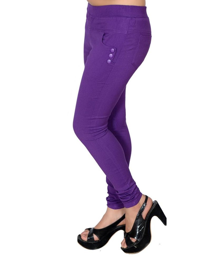 purple jeggings