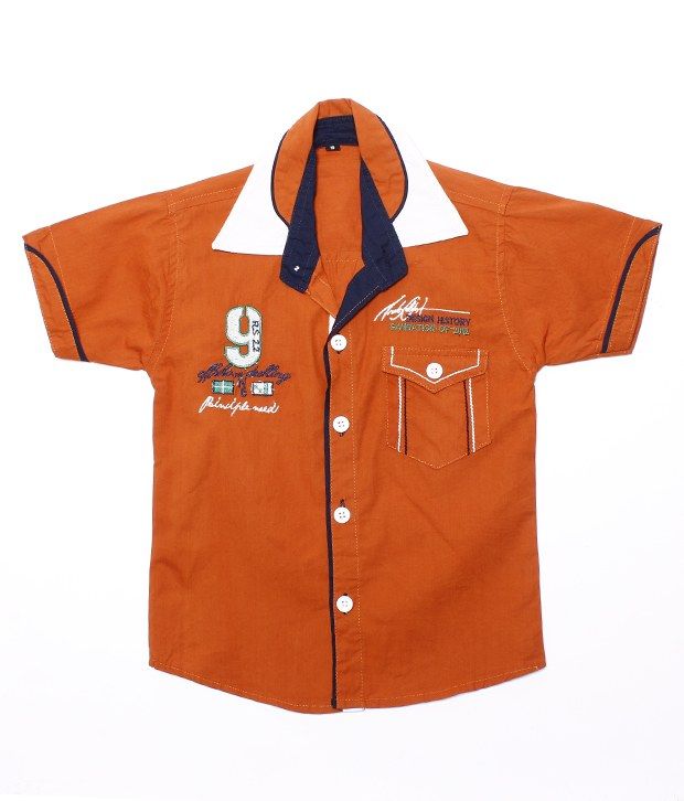     			British Terminal Stylish Orange Shirt For Kids