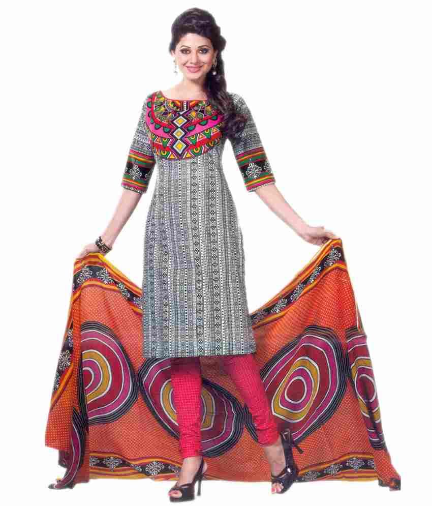 Shree Ganesh Clothing Multi Printed Cotton Dress Material - Buy Shree