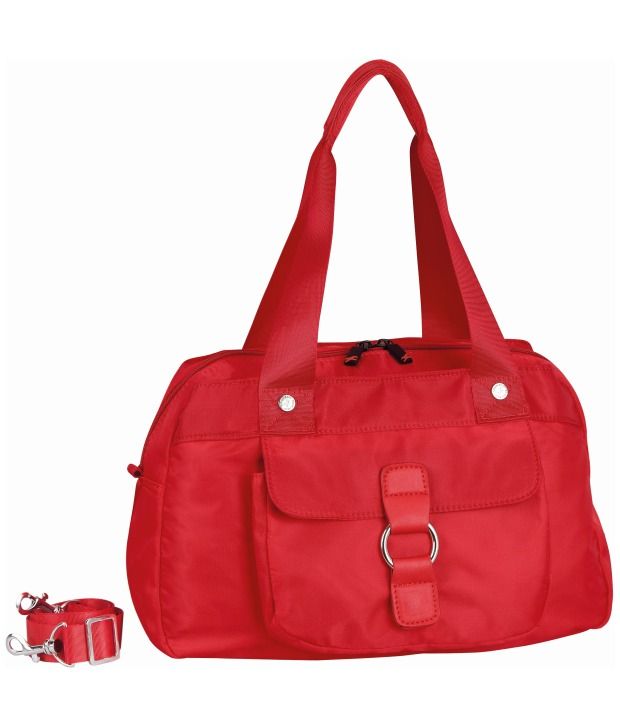 small red satchel bag